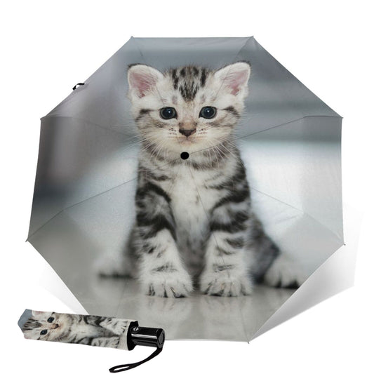 Cute Kitten Print Small Collapsible Umbrella