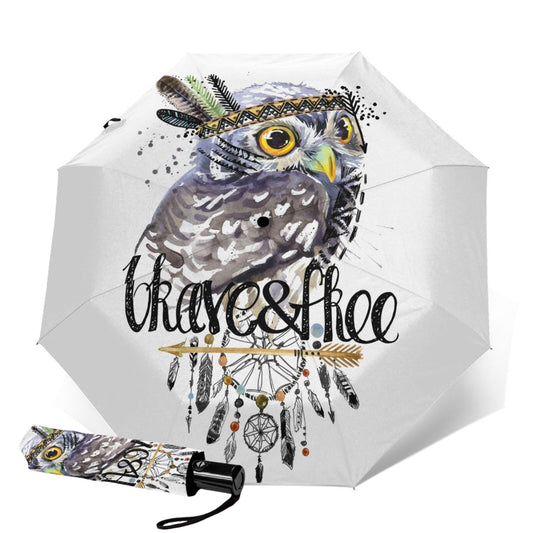 Cute Owl Printed Compact Umbrella