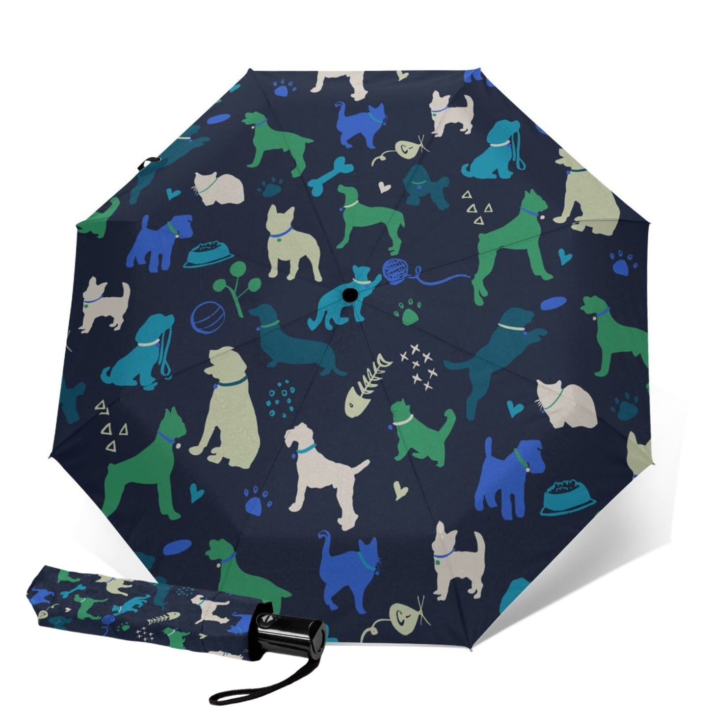 Classic Pets Design Printed Folded Umbrella