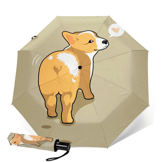 Cute Puppy Printed Small Collapsible Umbrella