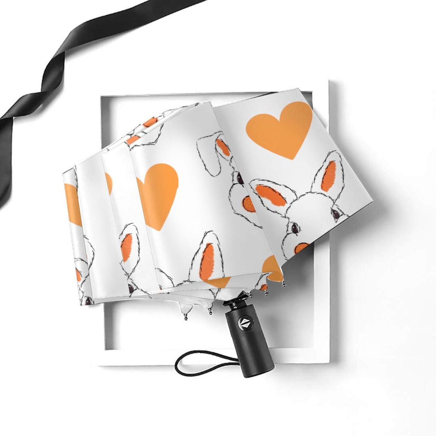 Cute Rabbit Printed Folding Umbrella