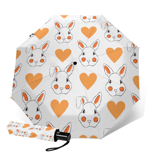 Cute Rabbit Printed Folding Umbrella