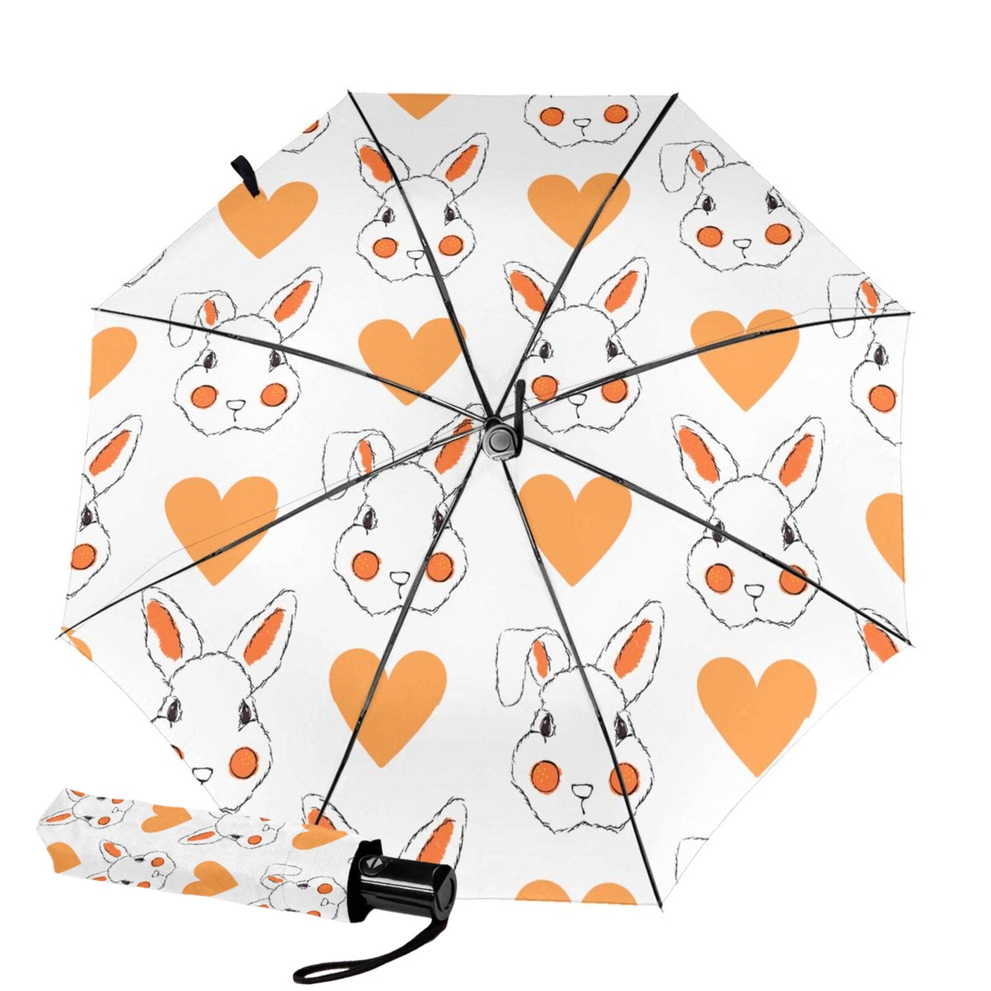 Cute Rabbit Print Inside Small Mini Umbrella