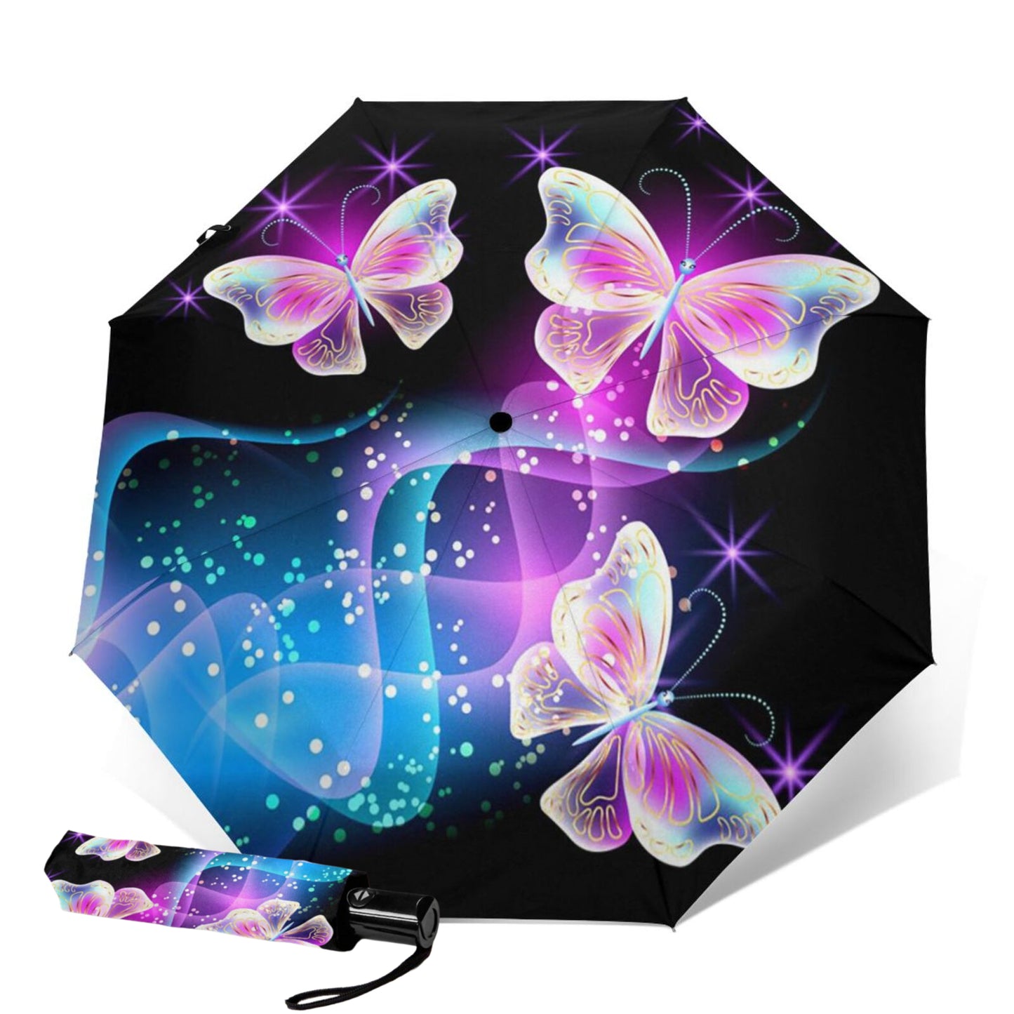 Dreamlike Butterfly Folding Compact Umbrella