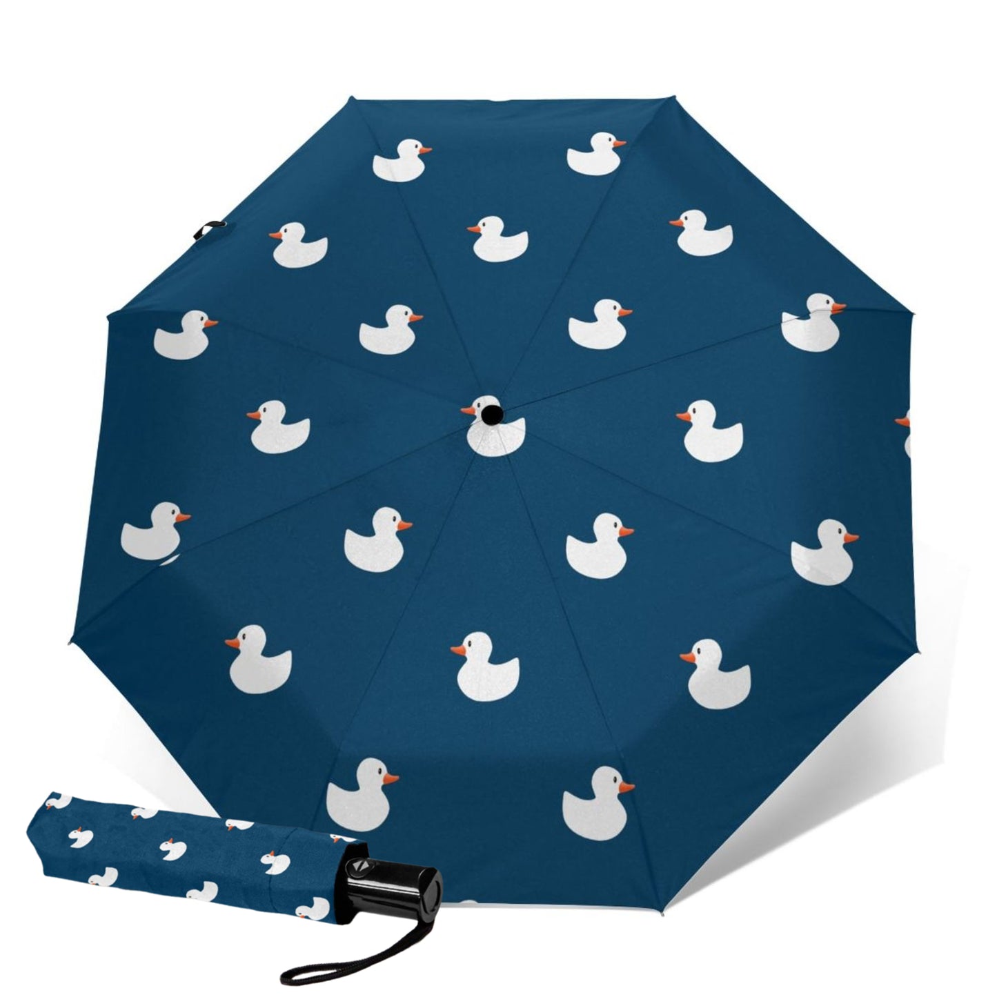 Duck Print Compact Travel Umbrella