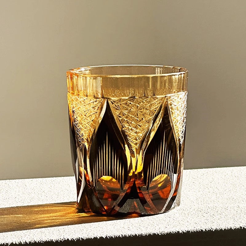 Kumquat Flame Edo Kiriko Whiskey Glass