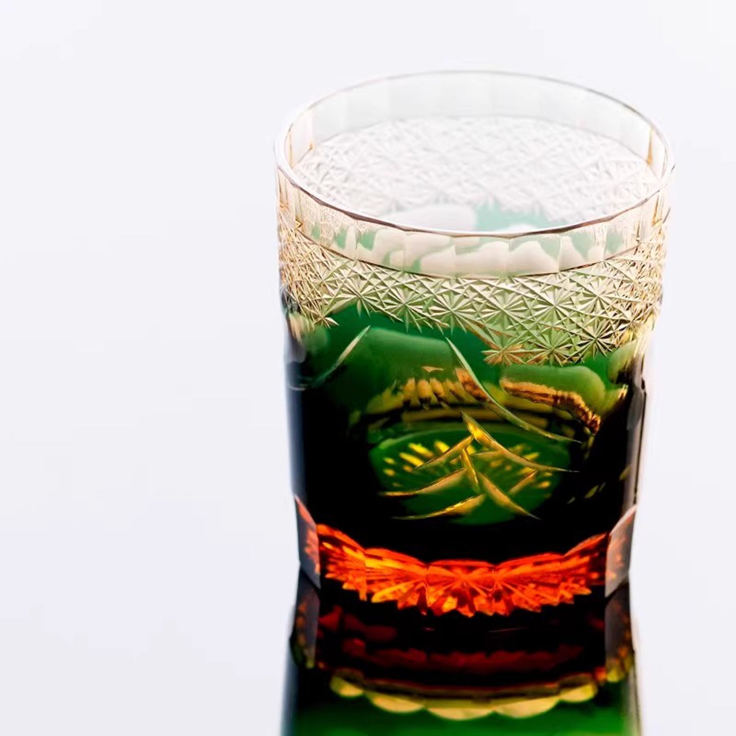 Mount Fuji Edo Kiriko Whiskey Glass