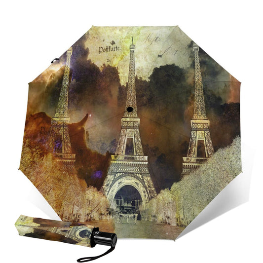 Eiffel Tower Oil Painting Compact Umbrella