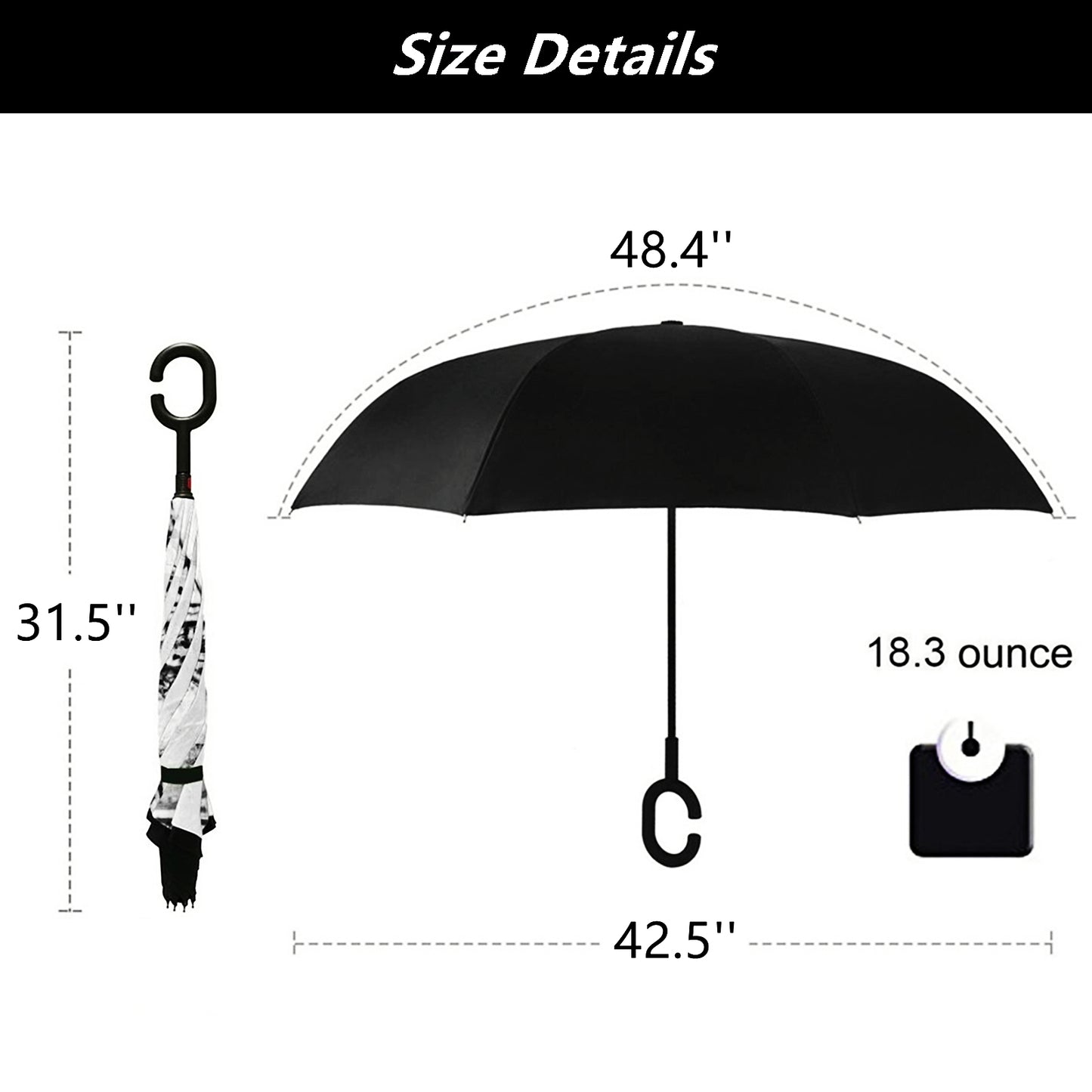 Eiffel Tower Printed Inverted Umbrella