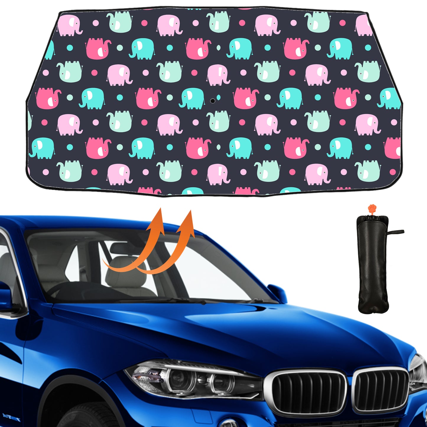 Elephant Design Car Windshield Sun Shade