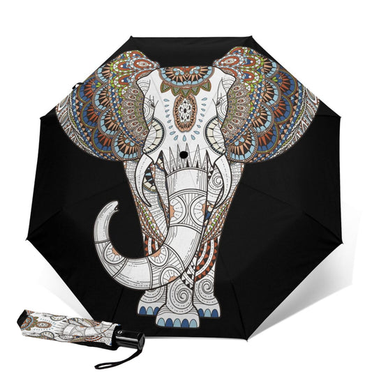 Elephant Pattern Design Foldable Umbrella