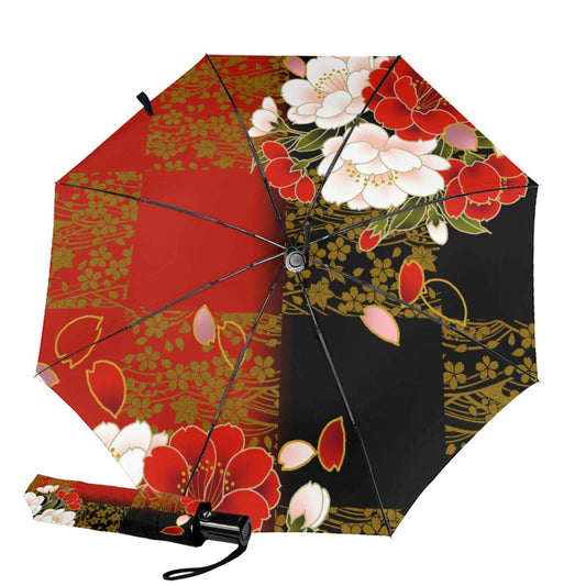 Foldable Umbrella With Flower Design Inside