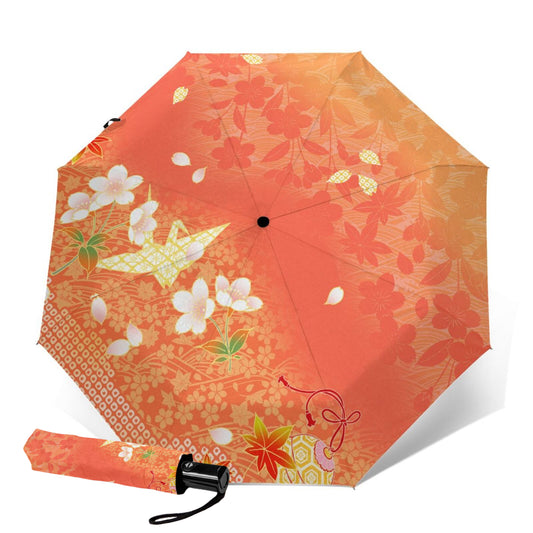 Flowers With Paper Cranes Compact Umbrella