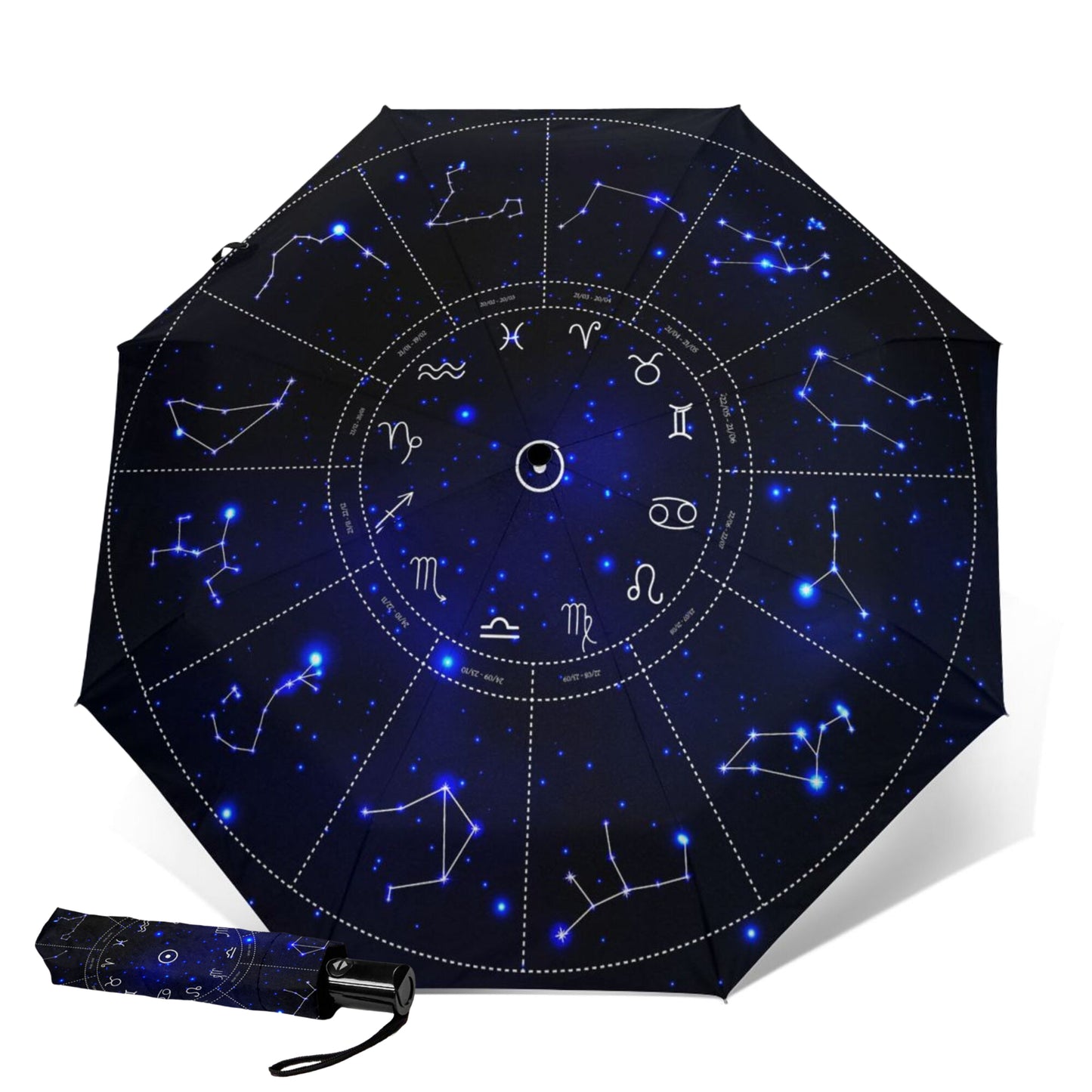 Starry Night Print Compact Travel Umbrella