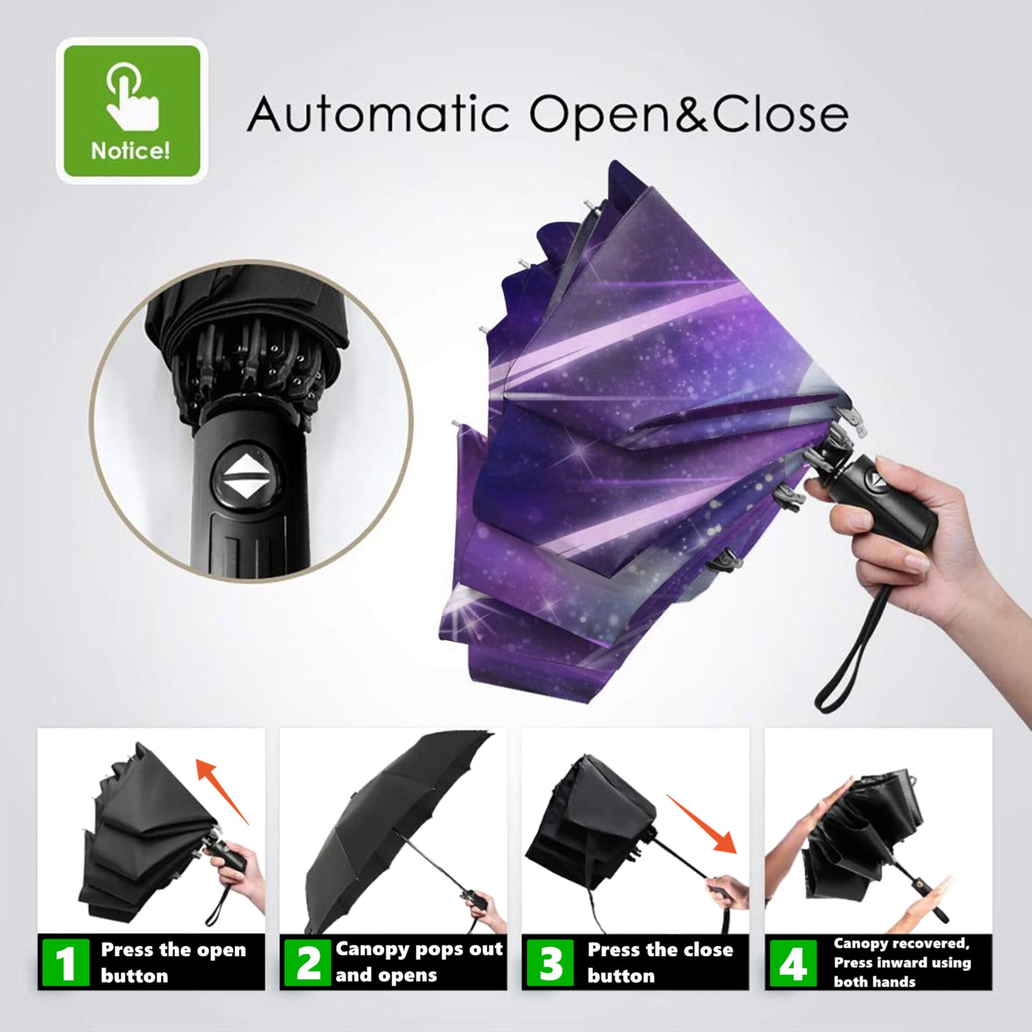 Starry Night Print Folding UV Umbrella