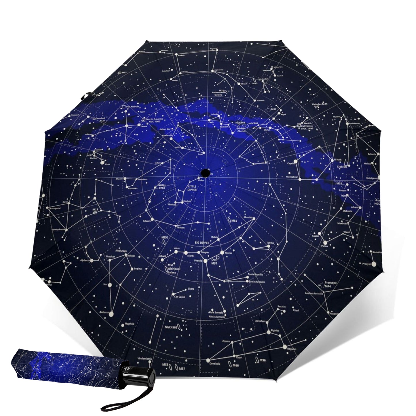 Starry Night Print Small Compact Umbrella