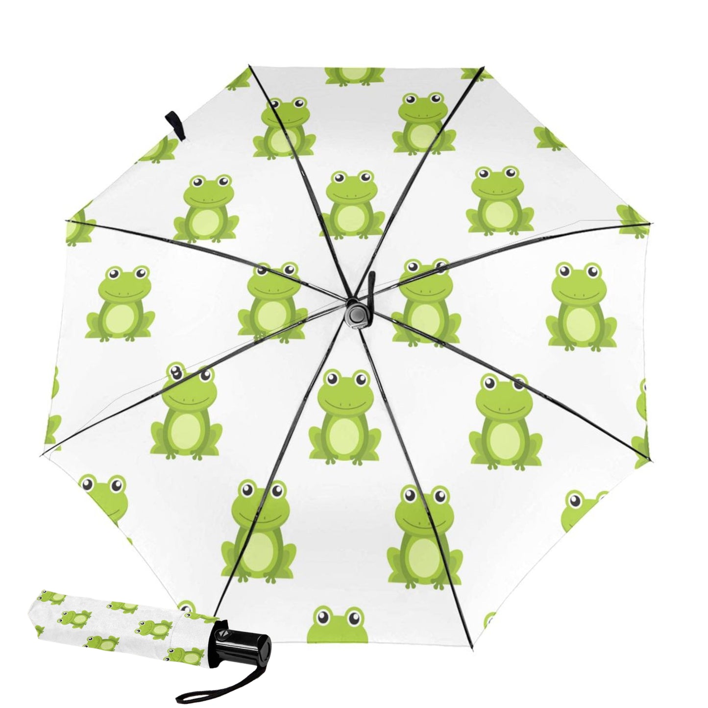 Small Foldable Umbrella With Frog Design Inside