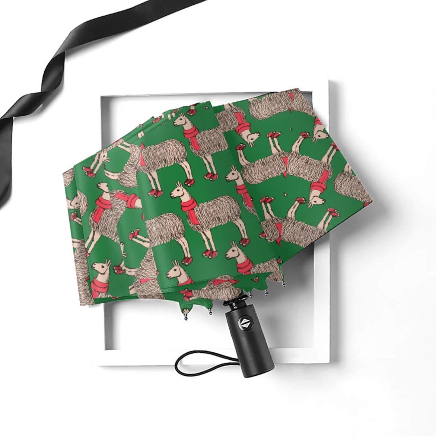 Alpaca Design Printed Compact Umbrella