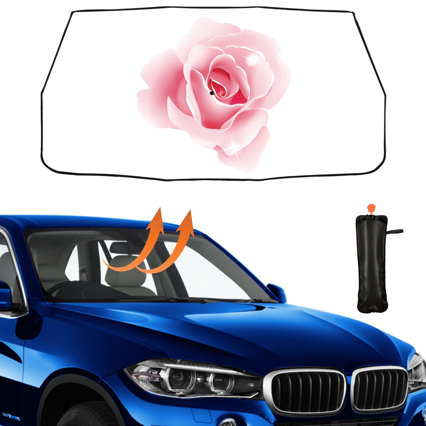 Gradient Flower Automotive Windshield Sunshades