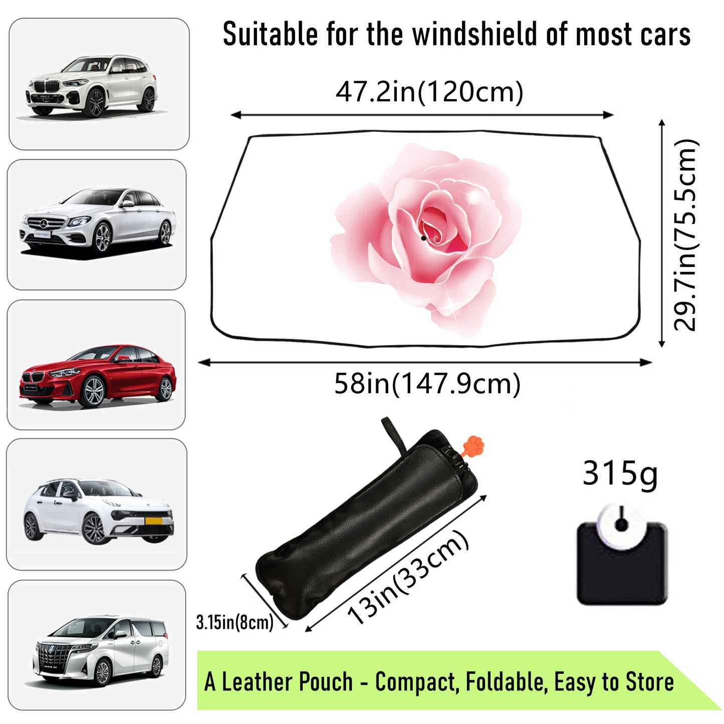 Gradient Flower Automotive Windshield Sunshades