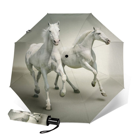 Horse Print Foldable Compact Umbrella