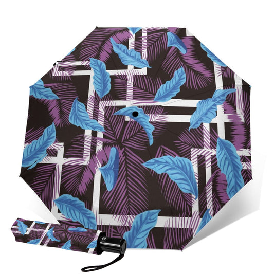 Leaf Design Printed Foldable Automatic Umbrella