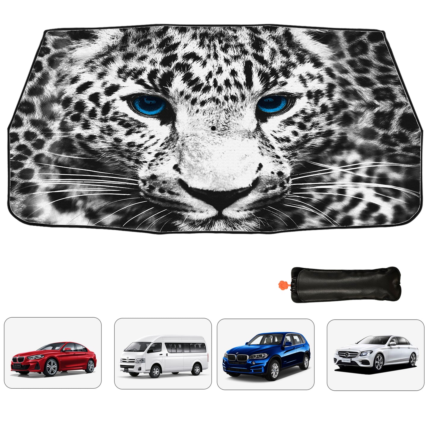 Leopard Car Windscreen Sun Shade Umbrella