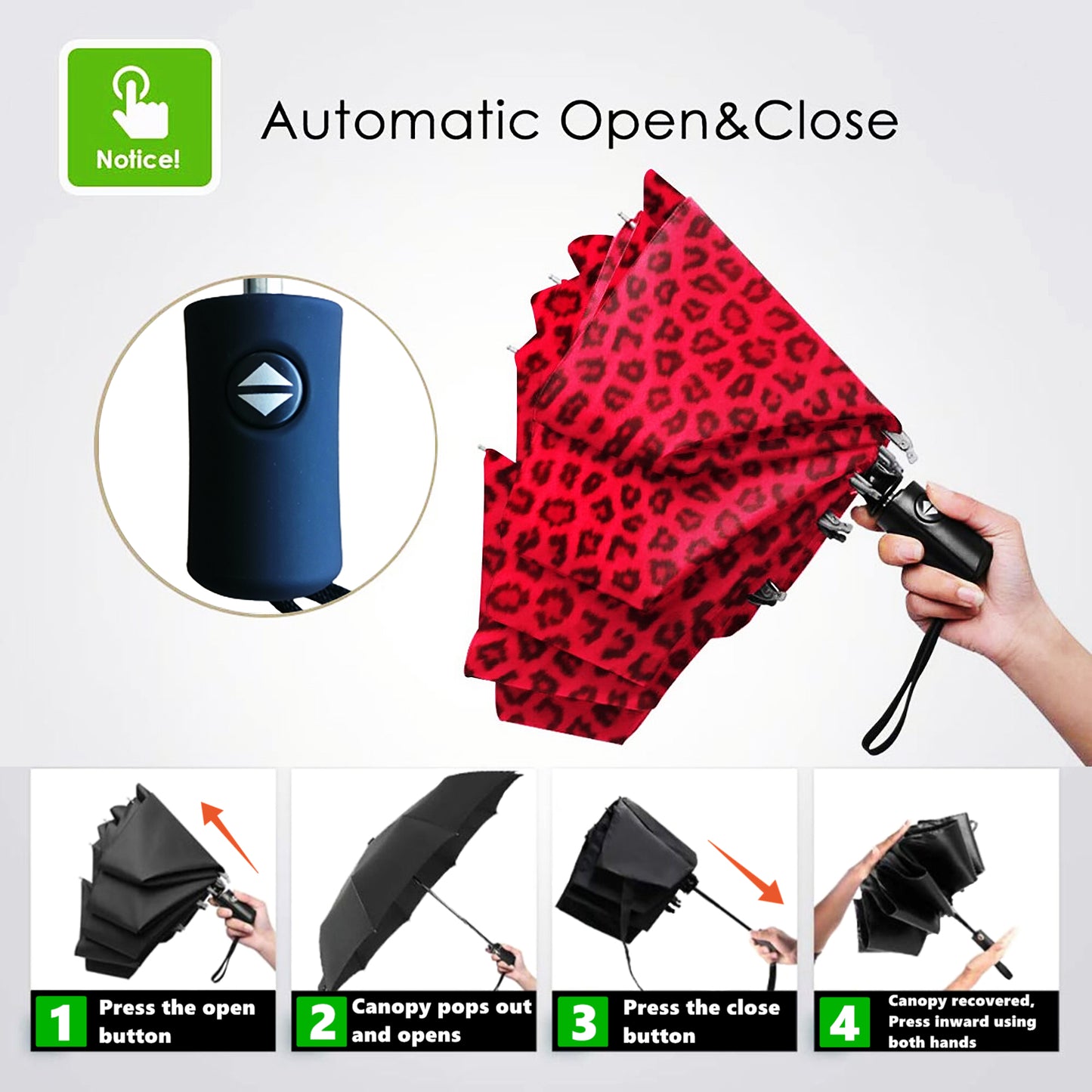 Leopard Print Foldable Umbrella