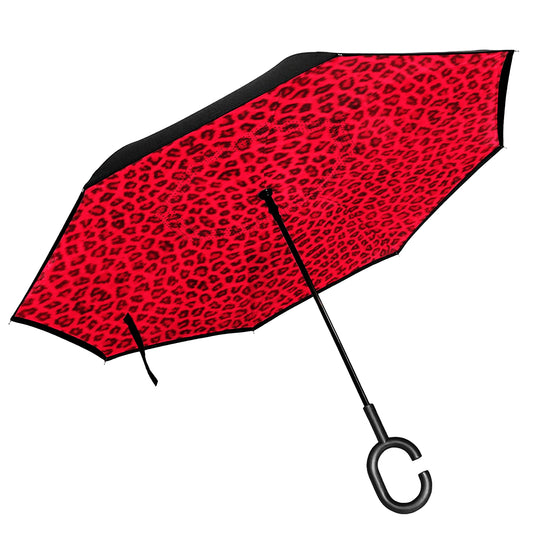 Leopard Printed Inverted Umbrella