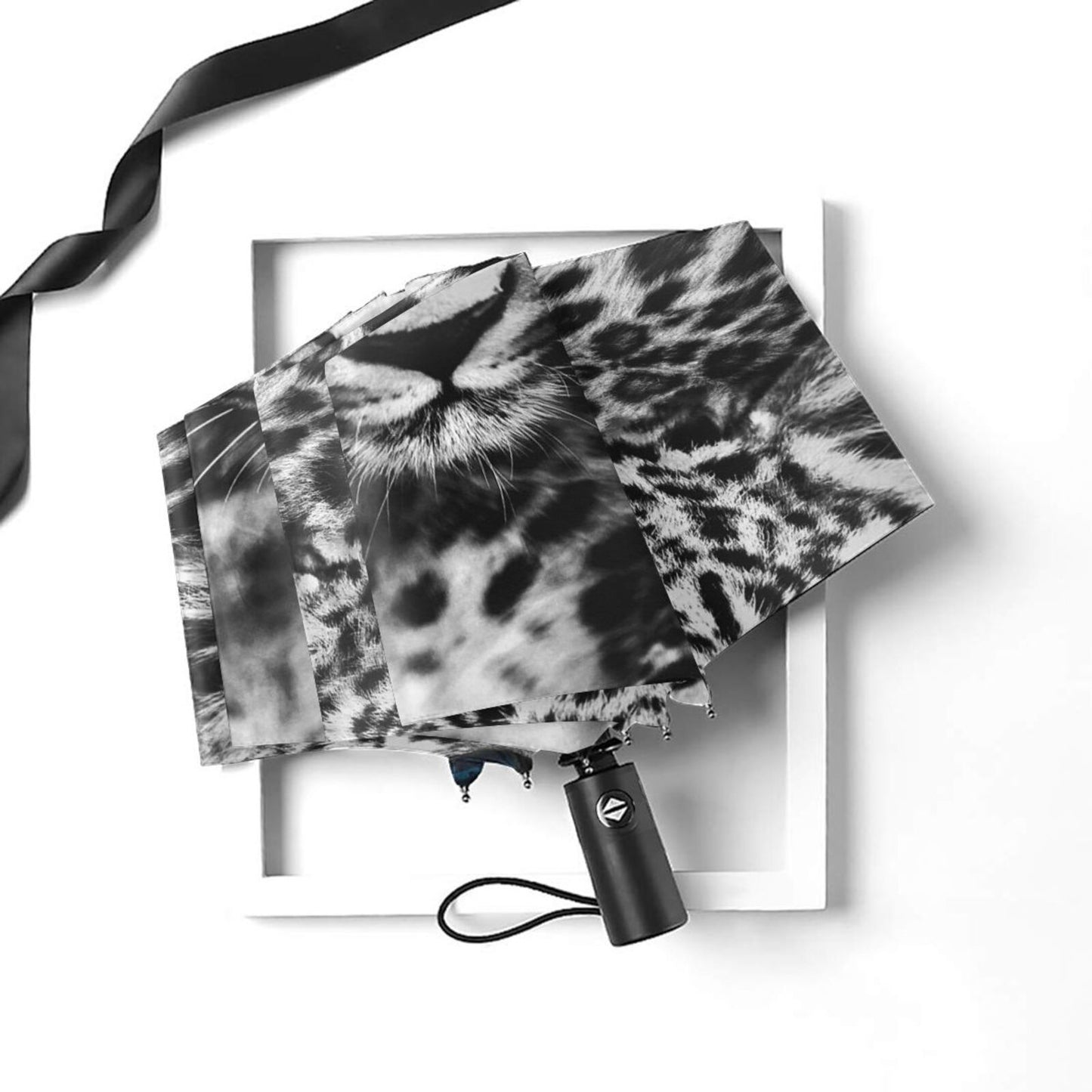 Snow Leopard Printed Small Travel Umbrella