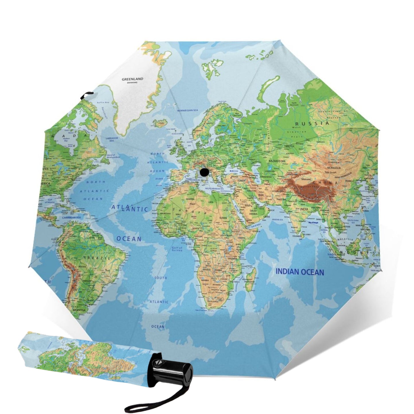 Map Print Small Fold Up Umbrella