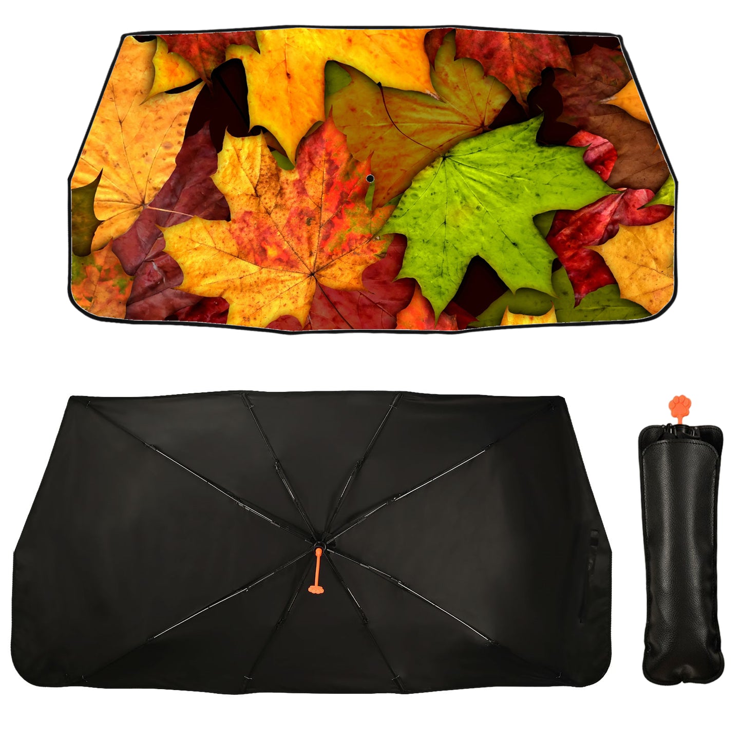 Maple Leaf Car Windscreen Sun Shade Umbrella