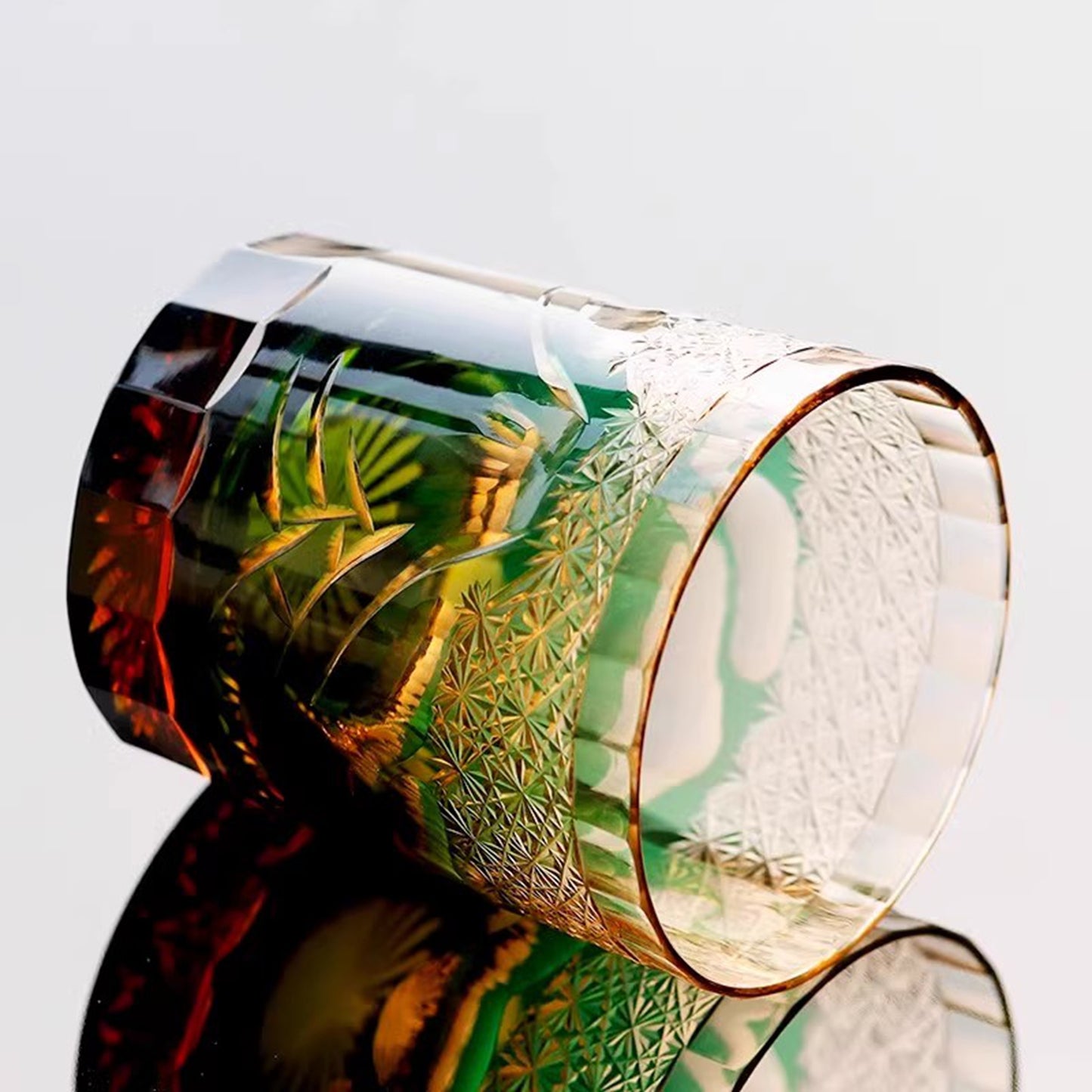 Mount Fuji Edo Kiriko Whiskey Glass
