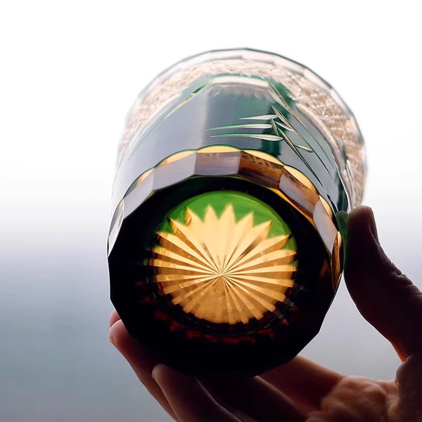 Mount Fuji Edo Kiriko Whiskey Glass
