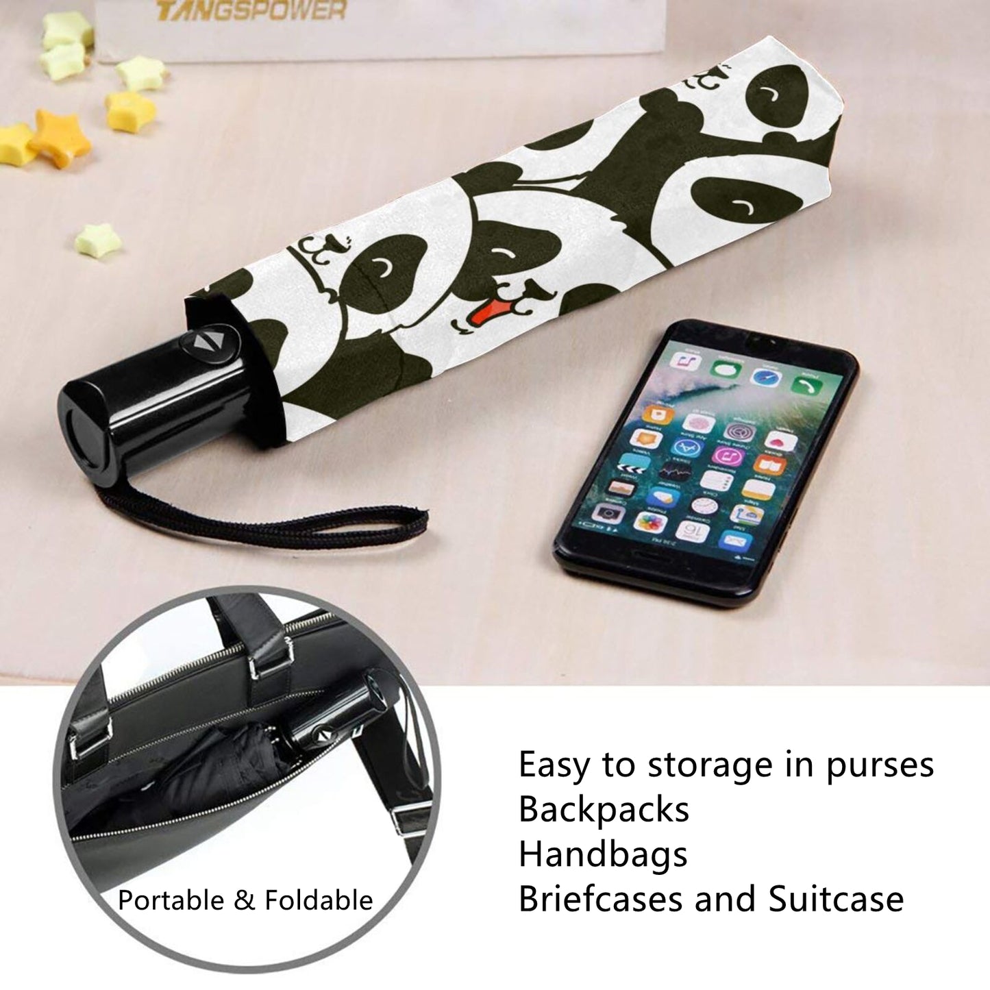 Cute Panda Compact Travel Umbrella