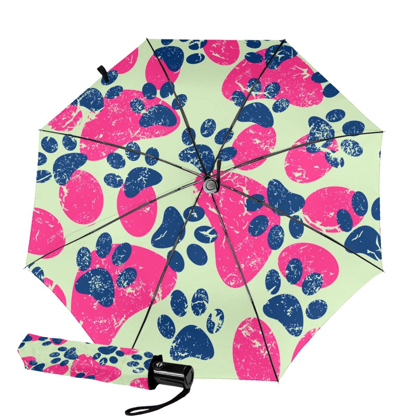 Paw Design Inside Automatic Foldable Umbrella