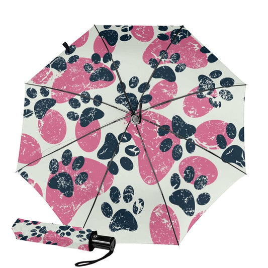 Small Compact Umbrella With Paw Design Inside