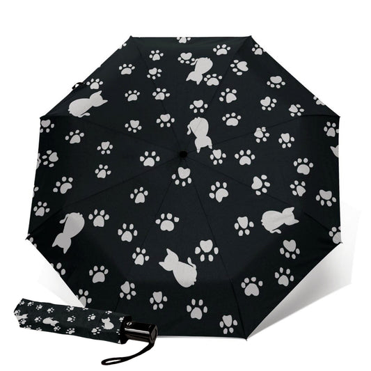 Paw Print Folding Travel Umbrella