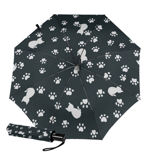 Compact UV Umbrella With Paw Print Inside