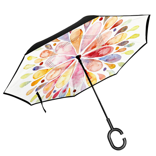 Flower Petals Printed Inverted Umbrella