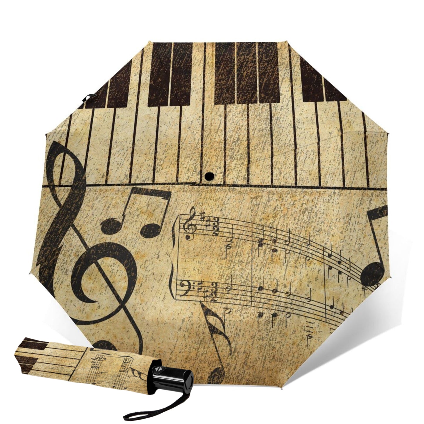 Piano Keys Foldable Travel Umbrella