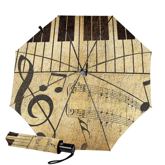 Small Compact Umbrella With Piano Keys Inside