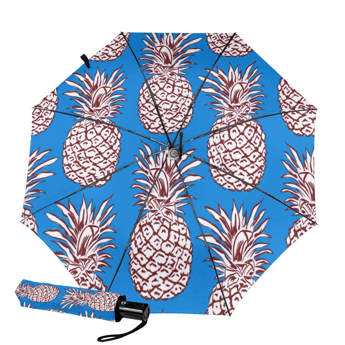 Foldable Travel Umbrella With Pineapple Design Inside