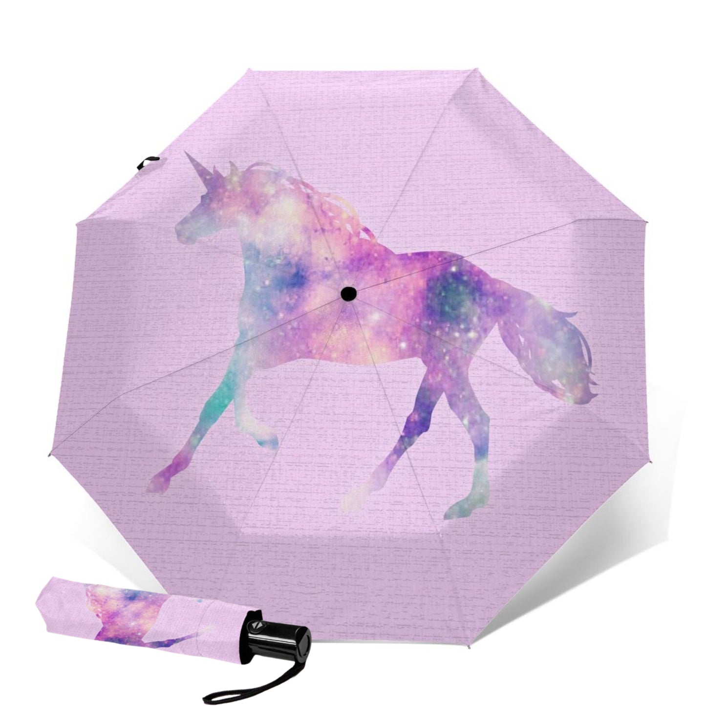 Pink Unicorn Foldable Umbrella