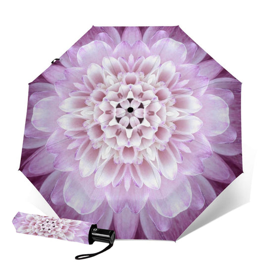 Purple Flower Compact Travel Umbrella