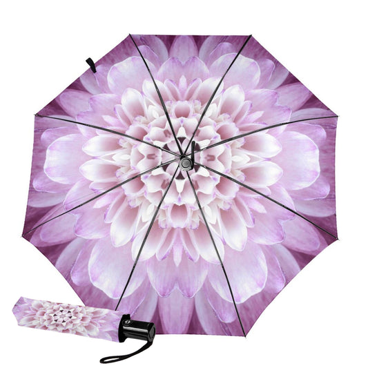 Small Folding Umbrella With Purple Flower Inside