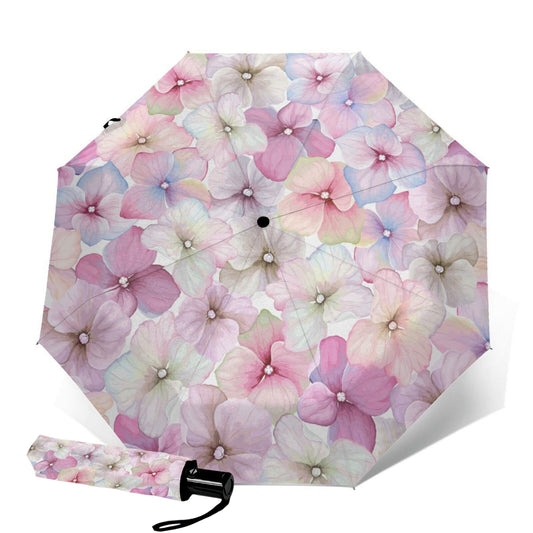 Purple Petals Small Compact Umbrella