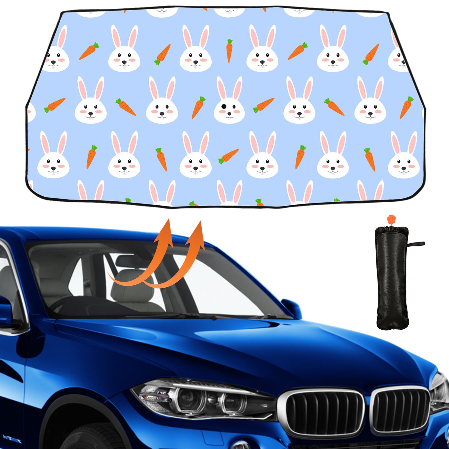 Cute Rabbit Umbrella Style Windshield Sunscreen