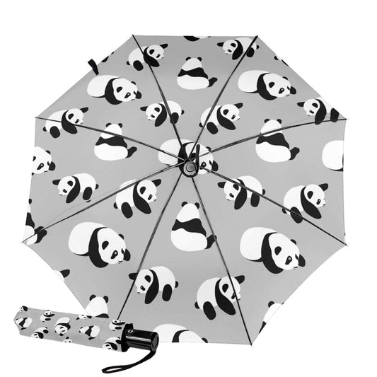 Red Panda Print Inside Compact Folding Umbrella