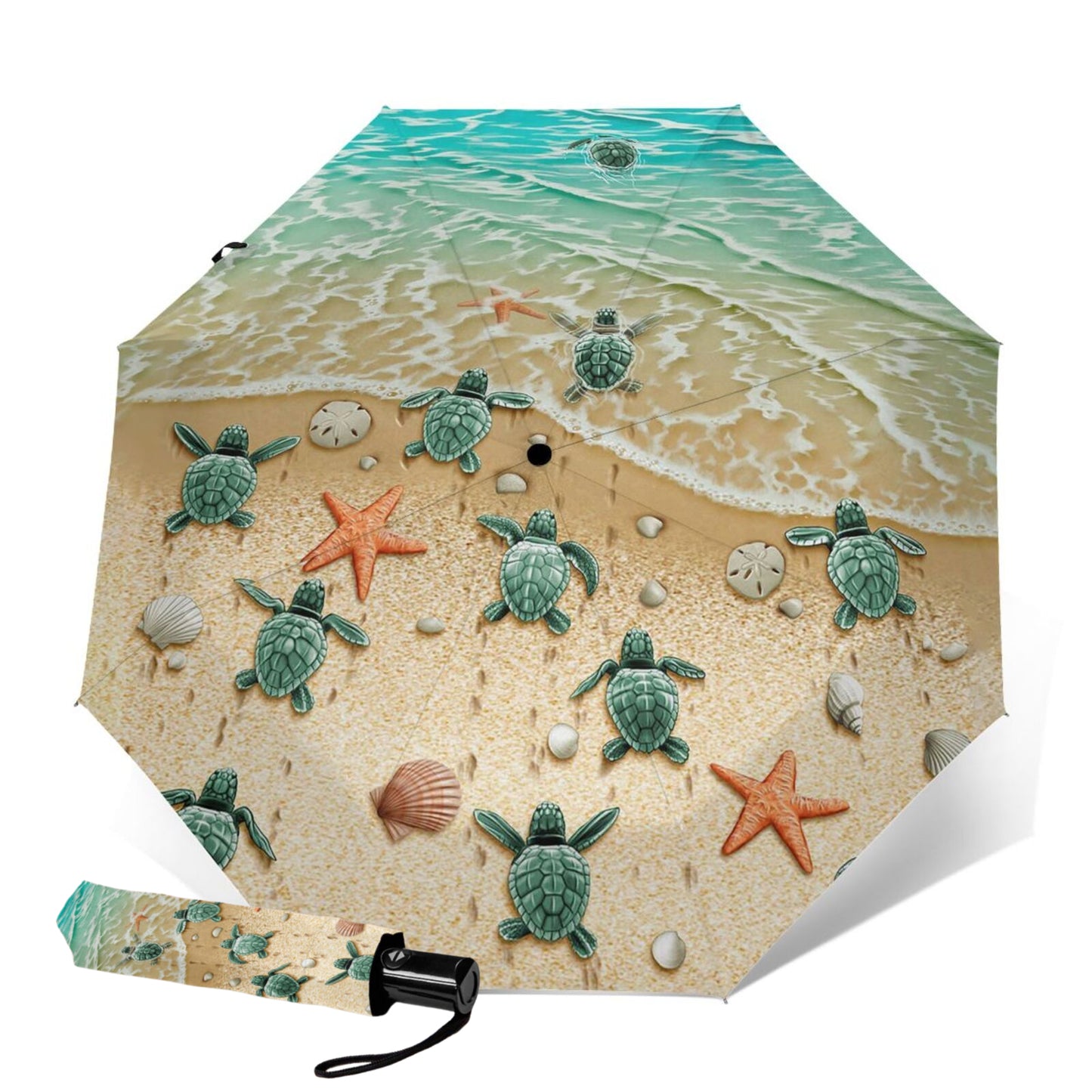 Sea Turtle And Beach Foldable Umbrella